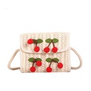 Bolso de playa de cereza de nueva moda bolso de mensajero tejido de pajapicture10