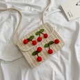 Bolso de playa de cereza de nueva moda bolso de mensajero tejido de pajapicture12