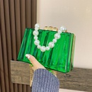 Bolso de gelatina transparente Nuevo bolso femenino de moda Bolso de hombro con cadena de perlas acrlicaspicture11
