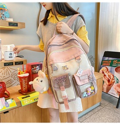 Schoolbag female Korean backpack student schoolbag large capacity hit color backpack
