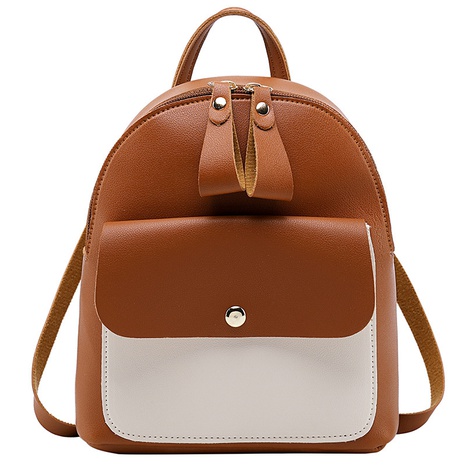 solid color stitching fashion simple multi-color optional small bag urban messenger backpack's discount tags