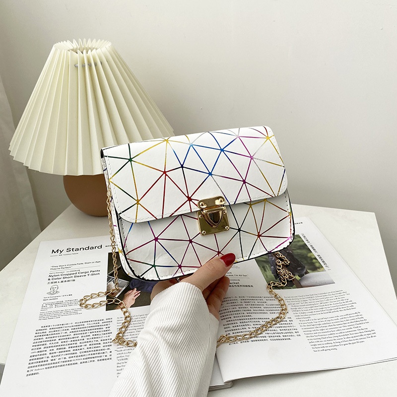 Mode neue Damentaschen Trend einfarbig kleine quadratische Tasche beliebte Umhngetasche