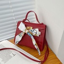 womens silk scarf bag fashion trend crocodile pattern bow oneshoulder Kelly bag NHJYX541457picture12