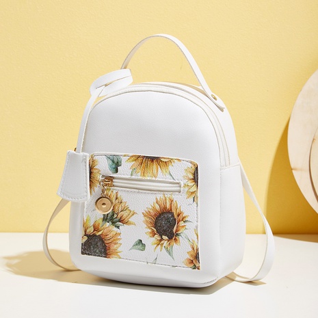 2021 Fall Fashion Women's Small Backpack Sunflower Printing Backpack's discount tags
