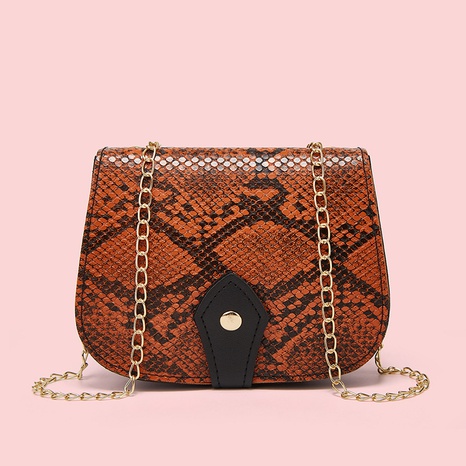 Wholesale fashion chain bag 2021 women's bag snake pattern semicircle bag  NHJYX541605's discount tags