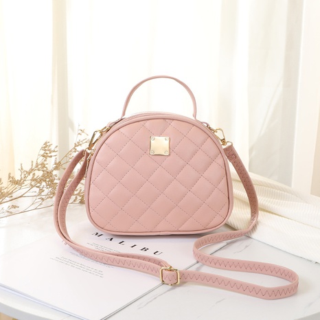 Damentasche trendige Mode Raute Tasche reine Farbe Koreanische tragbare Reißverschlusstasche's discount tags