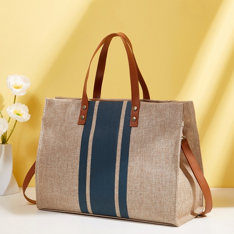 wholesale women's bags large-capacity handbags simple cotton and linen plain bag NHJYX541635's discount tags