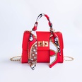 DamenEinfarbige einfarbige Handtasche mit Seidenschalverschluss kleine quadratische Tasche Umhngetaschepicture12