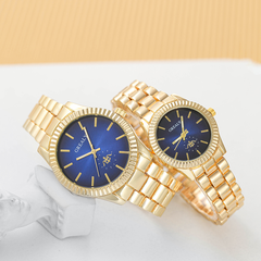 Fashion rhinestone couple simple diamond stainless steel watch