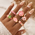 fashion lattice metal drip ring multipiece beaded flower love ring set NHGY544526picture69