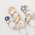 fashion lattice metal drip ring multipiece beaded flower love ring set NHGY544526picture70