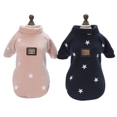 pet autumn and winter clothing wholesale thickened dog clothes five-pointed star pet two-legged sweater