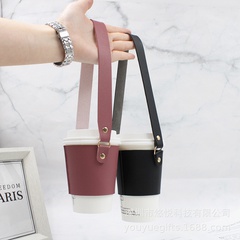 cup holder eco-friendly beverage tote bag leather