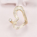 Jewelry inlaid micro zircon heart ring tide copper goldplated design open ringpicture10