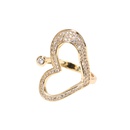Jewelry inlaid micro zircon heart ring tide copper goldplated design open ringpicture13