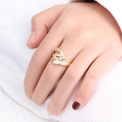 daisy open fashion inlaid micro zircon index finger ring design simple flower jewelry
