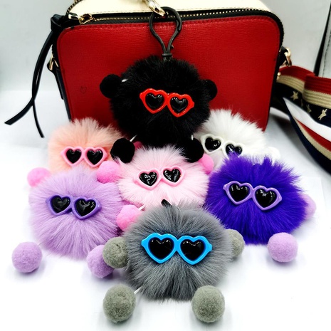 Cute Little Briquettes Color Glasses Pendant Keychain  NHDI505331's discount tags
