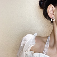 fashion simple geometric earrings female alloy diamond stud earrings wholesale
