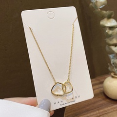 Korean personalized titanium steel necklace female simple irregular cross circle clavicle chain
