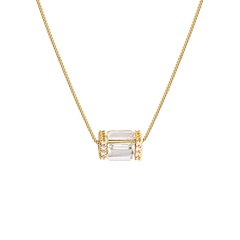 Korean fashion geometric necklace simple niche pendant copper necklace wholesale