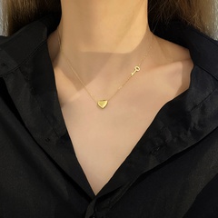 Korean simple heart titanium steel necklace female trend pendant clavicle chain