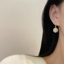 Korean simple pearl earrings microinlaid zircon geometric copper earringspicture11