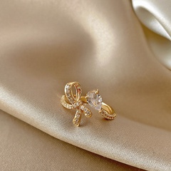 Korea's light luxury simple opening adjustable ring copper inlaid zircon index finger ring