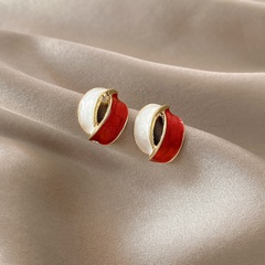 simple geometric retro earrings trend niche design hollow oil dripping earrings