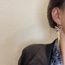 Korean simple exaggerated full diamond earrings long tassel butterfly earringspicture7