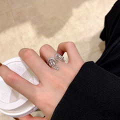 Korea simple ring female micro-inlaid zircon personality ring