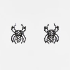 simple animal rhinestone spider earrings female creative metal earrings jewelry