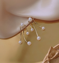 Korean pearl long tassel 2021 new trendy simple autumn and winter earrings