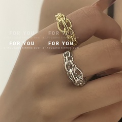 simple chain wild fashion cold wind ring 18k index finger ring