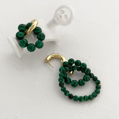 retro green opal earrings set asymmetrical personality simple earrings wholesale