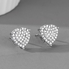 temperament super flashing rhinestones full of diamond heart-shaped earrings