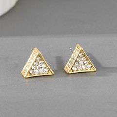 European and American small triangle rhinestone earrings