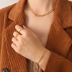 Fashion double-layer round bead stitching necklace bracelet titanium steel new jewelry