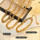 European and American hiphop thick chain necklace bracelet set winter new jewelrypicture6