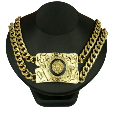 commerce extérieur bijoux peinture huile tête de lion collier hip-hop accessoires collier's discount tags