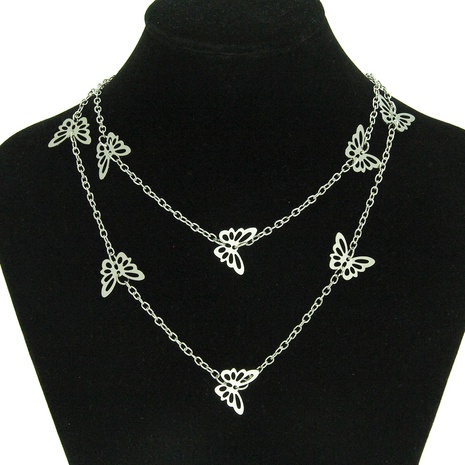 collier de chaîne de cou de costume de chaîne de clavicule de papillon creux de dames simples's discount tags
