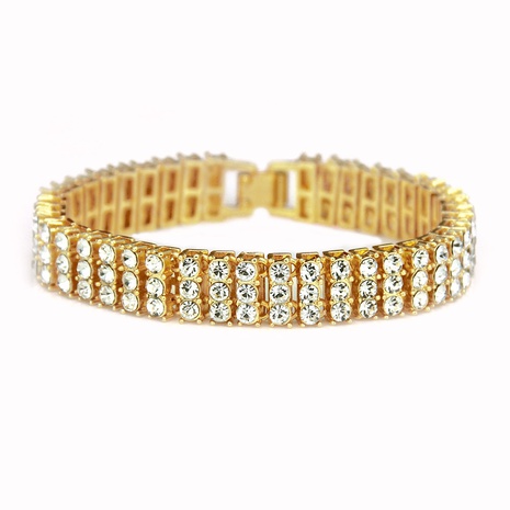 bracelet épais en diamants à 3 rangs rétro pour hommes en gros's discount tags