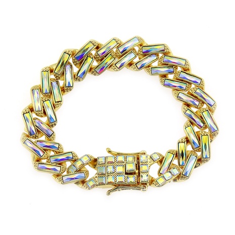 Nouveau bracelet en diamant de couleur hip hop européen et américain pour hommes's discount tags