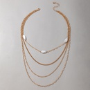 Modische geometrische Perlenkette vierlagige Halskette unregelmige geometrische mehrlagige Halskettepicture8