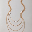 Modische geometrische Perlenkette vierlagige Halskette unregelmige geometrische mehrlagige Halskettepicture9
