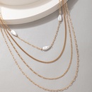 Modische geometrische Perlenkette vierlagige Halskette unregelmige geometrische mehrlagige Halskettepicture10