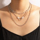 Fashion Simple Jewelry Pearl Ring Multilayer Necklace Geometric Chain Three Layer Necklacepicture8