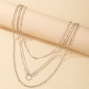 Fashion Simple Jewelry Pearl Ring Multilayer Necklace Geometric Chain Three Layer Necklacepicture9
