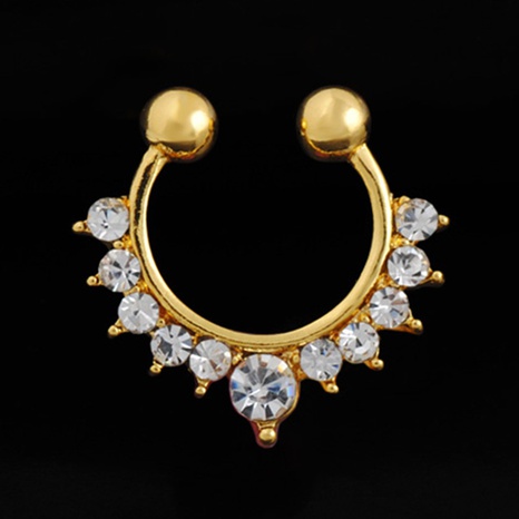 fashion golden crystal inlaid diamond nose ring wholesale's discount tags