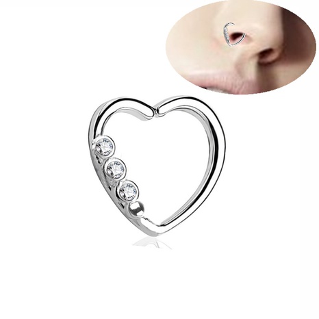 European and American piercing nose ring nose buckle 3 zircon nose nail's discount tags