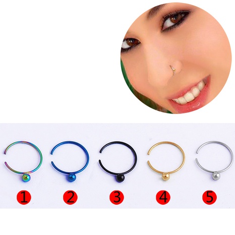 non-fading nose nail nose ring C-shaped color ball side clip nose ring's discount tags